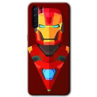 Oppo A91 Kılıf Baskılı Kapak - İron Man Çizim + 5D Tam Kaplayan Cam