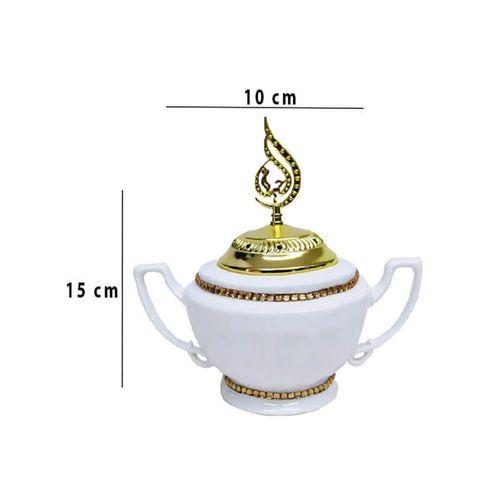 Buhurdanlık Seramik Kulplu Zamak Kapak Detaylı