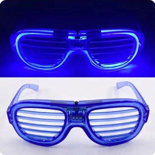 Eğitici Çocuk Mavi Led Işıklı Parti Gözlüğü - Neon Glow Şerit Gözlük 3 Modlu