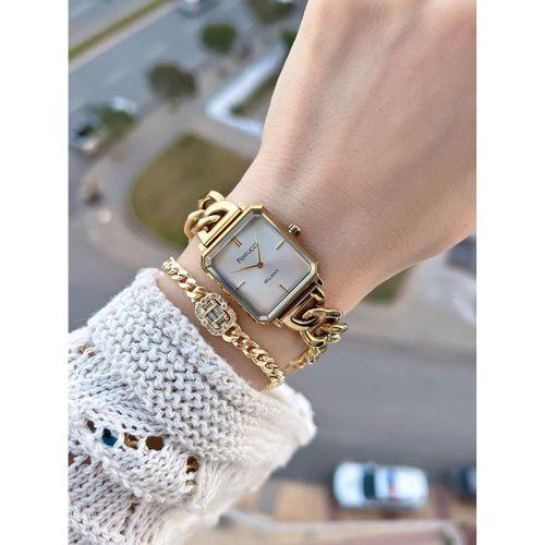 Ferrucci Zincir Tasarım 2 Yıl Garantili 3 Atm Suya Dayanıklı Kadın Kol Saati+Bileklik Z03494.4