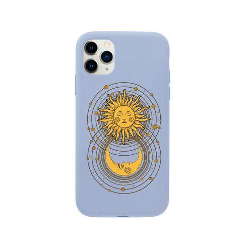 iPhone 11 Pro Max Moon and Sun Premium Lila Lansman Silikonlu Kılıf