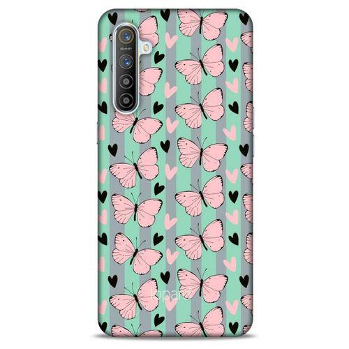 Oppo Realme XT Kılıf Kelebek Etkisi (43) Thin Fit Kılıf Kahve Yeşil