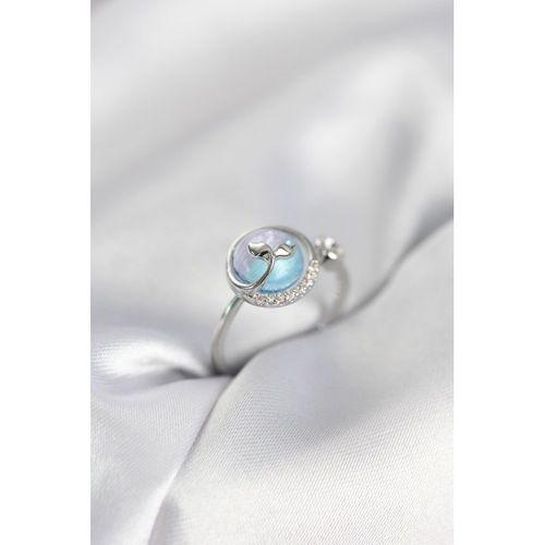 Gümüş Renk Balık Kuyruğu Okyanus Model Kadın Yüzük