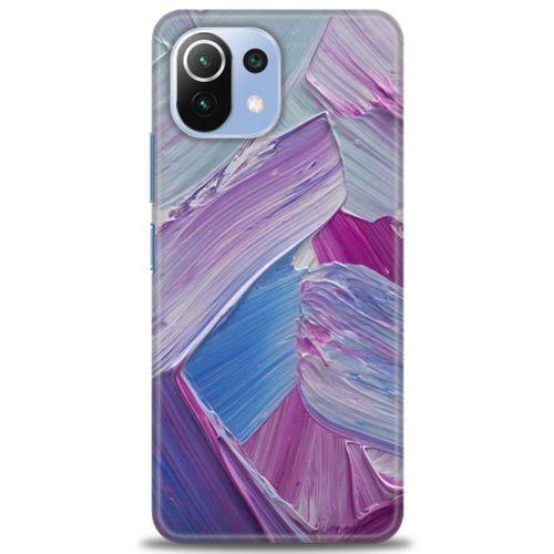 Xiaomi Mi 11 Lite Kılıf HD Baskılı Kılıf - Purple + Tam Ekran Koruyucu