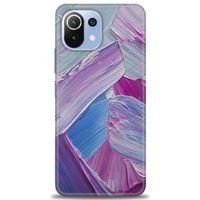 Xiaomi Mi 11 Lite Kılıf HD Baskılı Kılıf - Purple + Tam Ekran Koruyucu