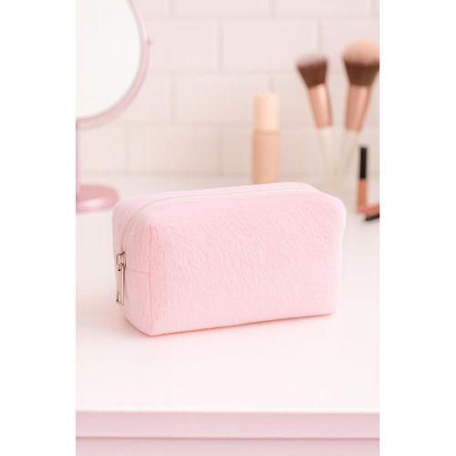 Peluş Yumuşacık Makyaj Çantası - Kozmetik Organizeri Pembe
