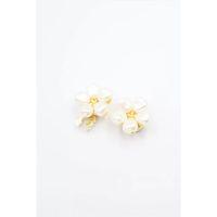 İncili Düğme Broşu - Altın