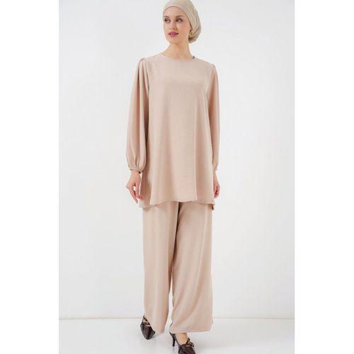 Ayrobin Tunik Pantolon Alt Üst Takım 6712 - Krem
