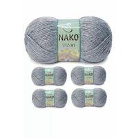 5 Adet Vizon Premium Akrilik El Örgü İpi Yünü Renk No:194 Sis Gri