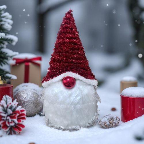 VIP YÜKSEK KALİTE YILBAŞI NOEL ŞANS CÜCESİ DEKORU PARLAK METALİK YILBAŞI VİTRİN DEKORLARI 41X18 CM