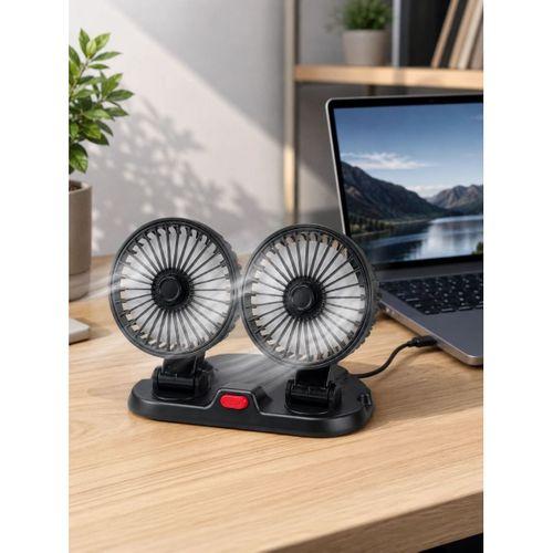 Usb Bağlantılı Çift Başlıklı Araç İçi Soğutma Vantilatörü