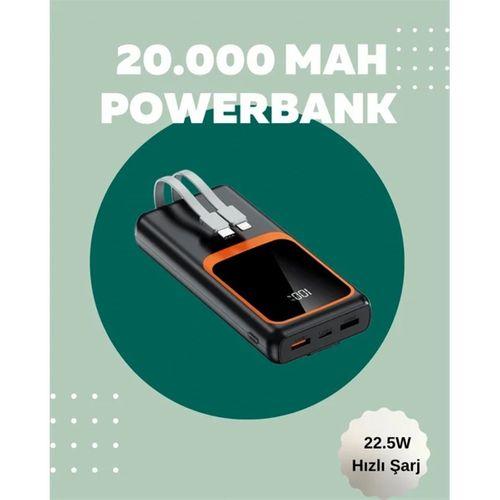 Dijital Ekranlı 20.000 Mah Powerbank | 22.5w Hızlı Şarj + Çoklu Bağlantı Seçeneği