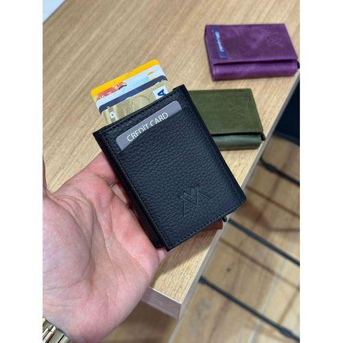 Hakiki Deri Mekanizmalı Cüzdan Kart Bölmeli VS.BLKT.0301