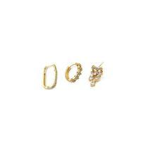 3'lü Halka Küpe - Altın