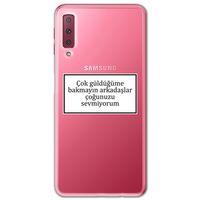 Galaxy A7 2018 Kılıf HD Yazı Baskılı Silikon Arka Kapak - Yazı 15