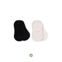 Bistyle Bistyle 2'Li Penye Babet Silikonlu Basic Çorap 30104 Siyah Ekru