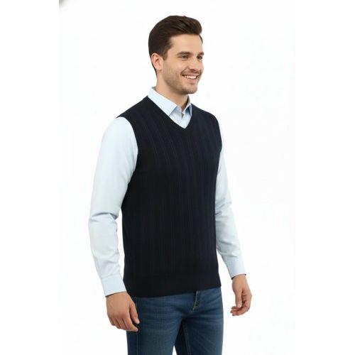 Erkek V Yaka Süveter Çelik Örgü Regular Kalıp 5209H BGL-ST04843