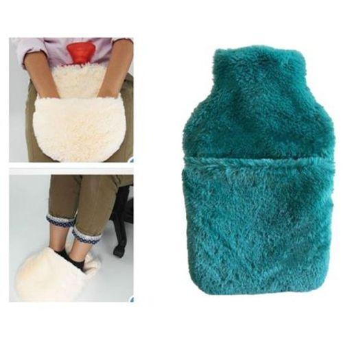 Sıcak Su Torbası Cepli Yeşil Peluş Termofor 32,5X17,5Cm  1500 Ml