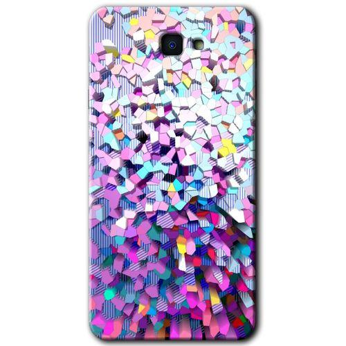 Samsung Galaxy J7 Prime Kılıf HD Desen Baskı Arka Kapak + Temperli Cam - Mosaic Fragments Colorfull