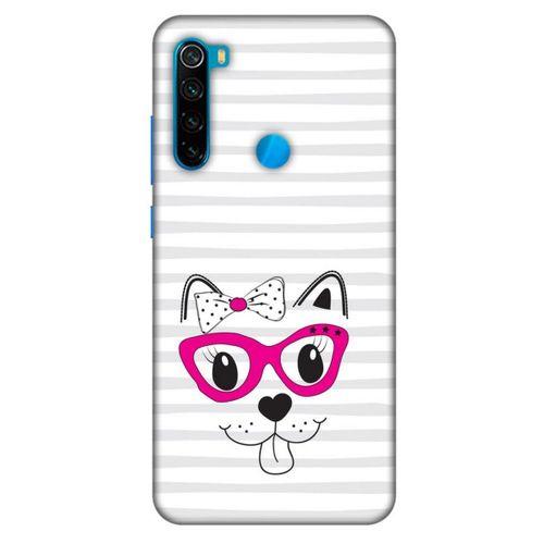 Lopard Xiaomi Redmi Note 8 Uyumlu Kılıf Kediler (16) Kalın Kılıf Fuşya Gözlük