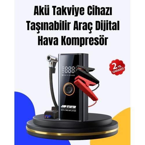 Sos Fenerli Akü Takviye Cihazı Dijital Kompresör Powerbank