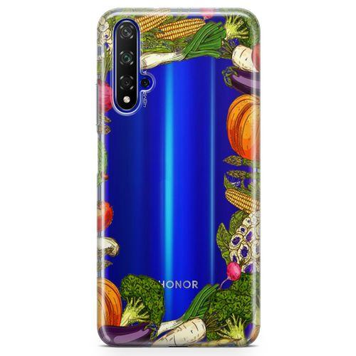 Honor View 20 Kılıf Vegan Yiyecekler Arka Kapak Koruma Desenli Full Koruyucu