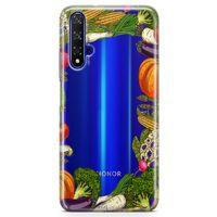 Honor View 20 Kılıf Vegan Yiyecekler Arka Kapak Koruma Desenli Full Koruyucu