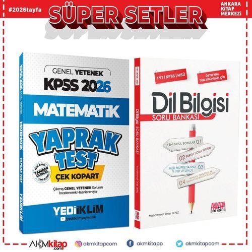 Yediiklim Yayınları 2026 KPSS Genel Yetenek Matematik Çek Kopart Yaprak Test ve AKM Dil Bilgisi Soru Bankası Seti 2 Kitap