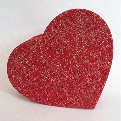 KUTU KALP KIRMIZI GOLD ÇİZGİLİ 23CM X 19CM X 10CM