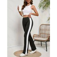 Kadın Yüksek Bel Yan şerit Detaylı Yırtmaçlı Viskon Iki Iplik Pantolon