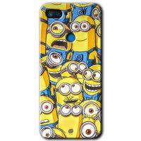 Xiaomi Mi 8 Lite Kılıf HD Desen Baskılı Arka Kapak+Temperli Cam - Minion Ordusu