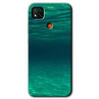 MRCİLETİSİM Xiaomi Redmi 9c Kılıf Baskılı Kapak - Derin Deniz + 5D Tam Kaplayan Cam