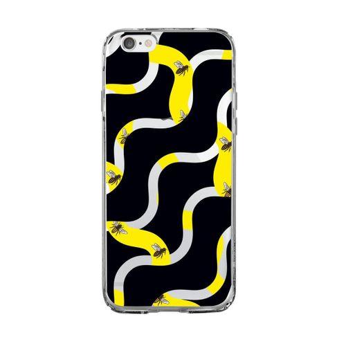 iPhone 6 Plus Wavy Bee Premium Şeffaf Silikon Kılıf