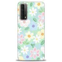 Huawei P Smart 2021 Kılıf HD Baskılı Kılıf - Çiçekk + Tam Ekran Koruyucu