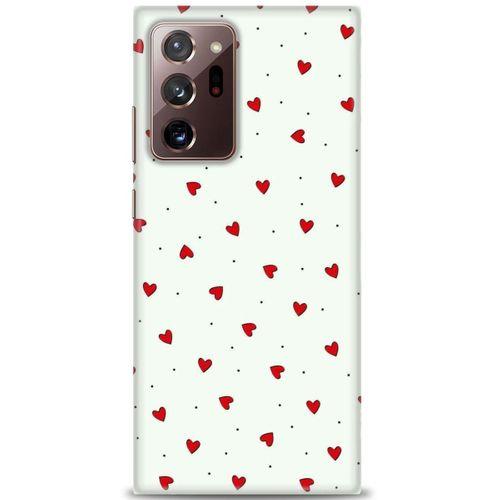 Samsung Galaxy Note 20 Kılıf HD Baskılı Kılıf - Mini Mini Kalpler + Tam Ekran Koruyucu