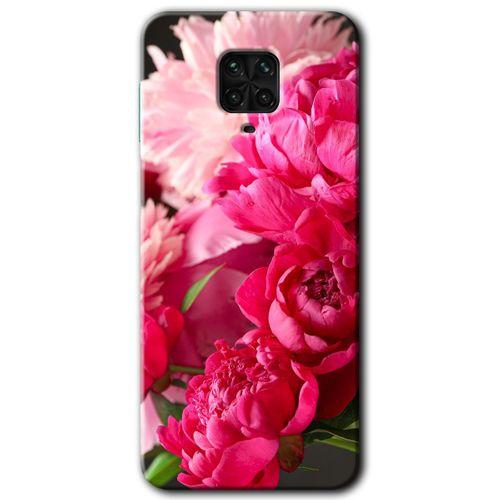 MRCİLETİSİM Xiaomi Redmi Note 9 Pro Kılıf Baskılı Kapak - Kırmızı Beyaz Gül + 5D Tam Kaplayan Cam