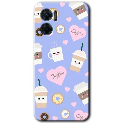 Xiaomi Redmi Note 11E HD Baskılı Kılıf + 9D Tam Ekran Koruyucu - Coffee Cake