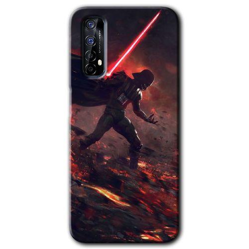 Realme 7 Kılıf HD Desen Baskılı Arka Kapak + Temperli Cam - Darh Vader Wars