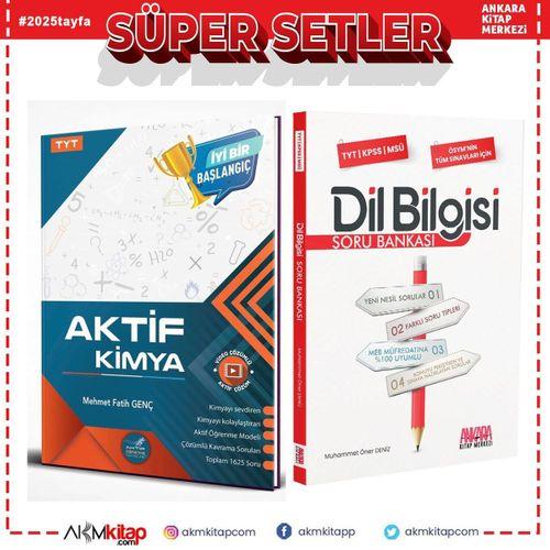 Aktif Öğrenme TYT Kimya 0 dan Başlayanlara ve AKM Dil Bilgisi Soru Bankası Seti 2 Kitap