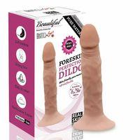 Foreskin Perfection Dildo 16 CM - Çift Katmanlı Gerçekçi Kayar Deri Ultra Yumuşak Realistik Yapay Penis Vibrator