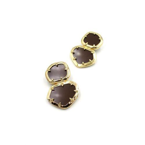 Kalp Küpe - Kahverengi