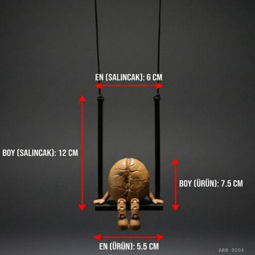 Salıncaklı Kahve Çekirdeği Figürlü Dikiz Aynası Süsü Araç İçi Dekoratif Asma Aksesuar