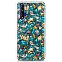 Huawei Nova 5t Kılıf Deodorant Sabun Doodle Arka Kapak Koruma Desenli Full Koruyucu