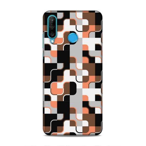 Huawei P30 Lite Uyumlu Kılıf Insomnia (47) Crystal Flex Kılıf Siyah Portakal