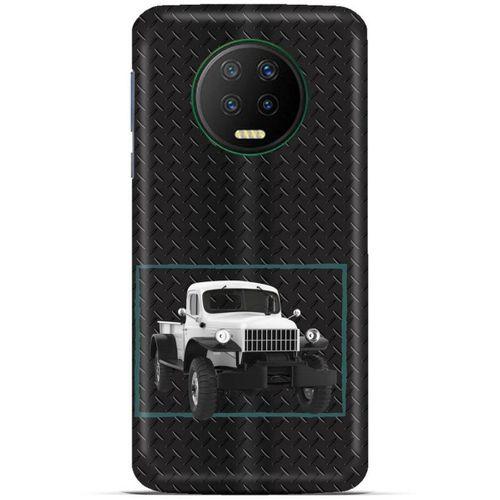 Lopard İnfinix Note 7 Uyumlu Kılıf PickUpX (13) Silikon Kap Siyah Beyaz