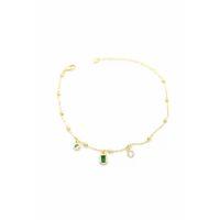 Renkli Taşlı Halhal - Yeşil