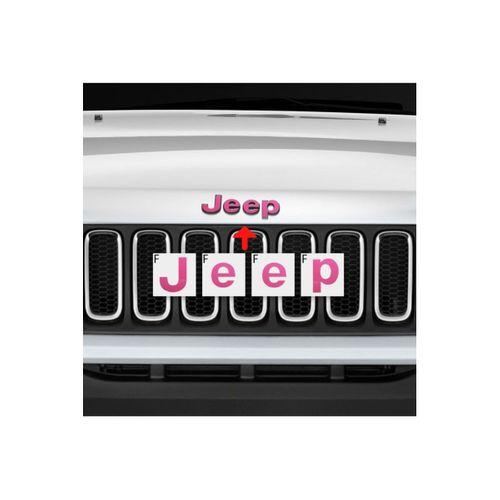 Jeep Renegade Limited 2015 - 2020 Ön Ve Arka Pembe Jeep Amblem Sticker Set