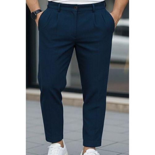 Erkek Belden Düğmeli Cepli Dokuma Pantolon