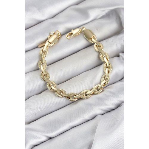 CM Kalın Zincir Model Gold Renk Pirinç Kadın Bileklik