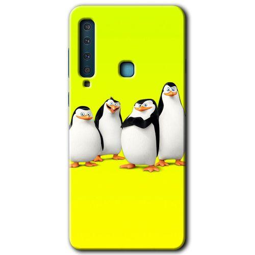 Galaxy A9 2018 Kılıf HD Desen Baskılı Arka Kapak - Penguenler + Kırılmaz Cam